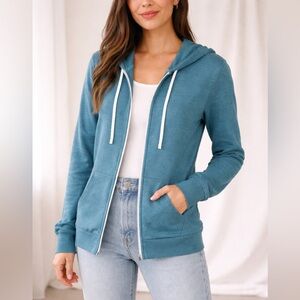 Eddie Bauer Teal Zip-Up Hoodie